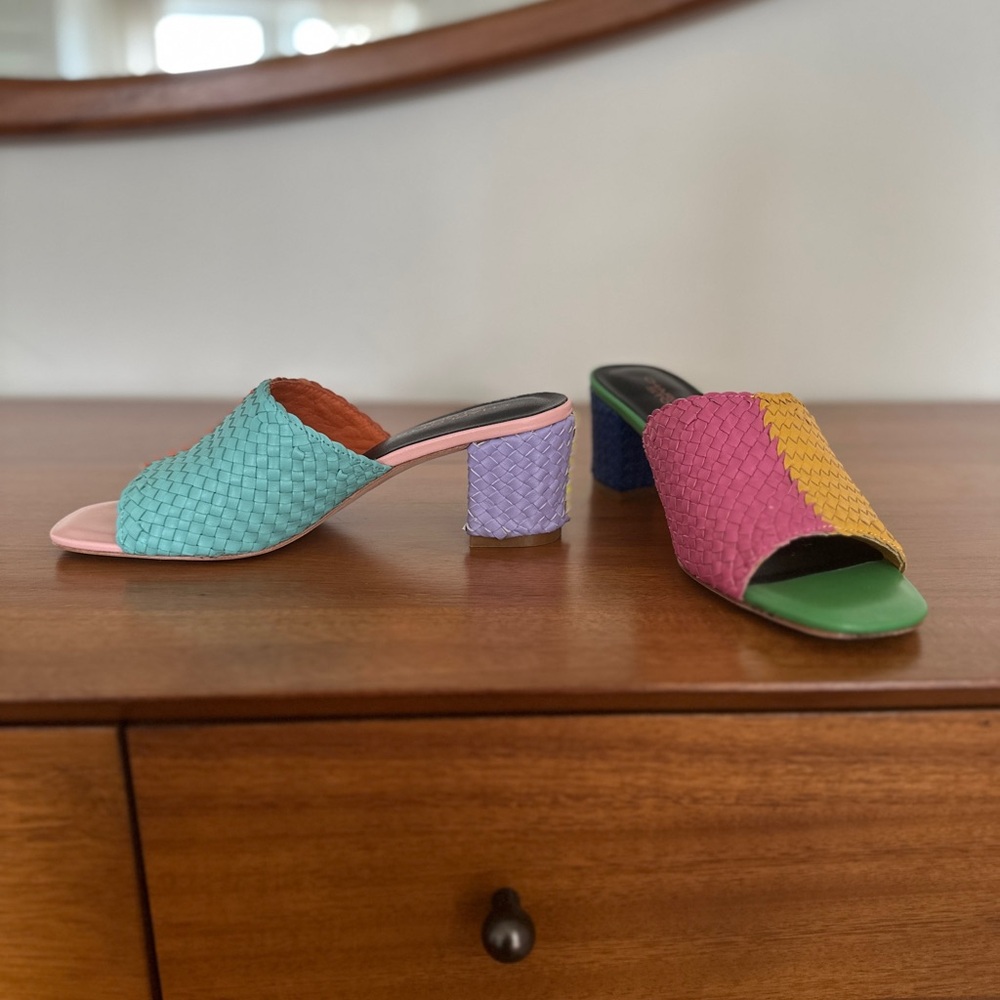 Charlotte Stone Lenu Multicolor Woven Mules
